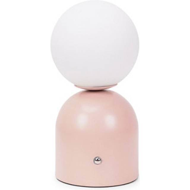 Valuelights - Marlow Rechargeable Touch Button Table Lamp with Opal Globe Lampshade - Blush Pink