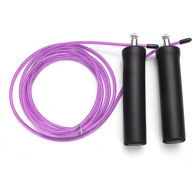 (Purple) 3M Steel Wire Speed Skipping Rope Jumping Rope Adjustable Crossfit Fitnesss Exercise
