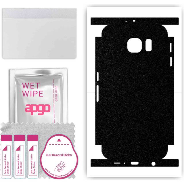 apgo Protective Skin Sticker for the back+sides compatible with Samsung Galaxy S6 G920, Full Wrap Film, Foil, Vinyl - Pattern Matte Black