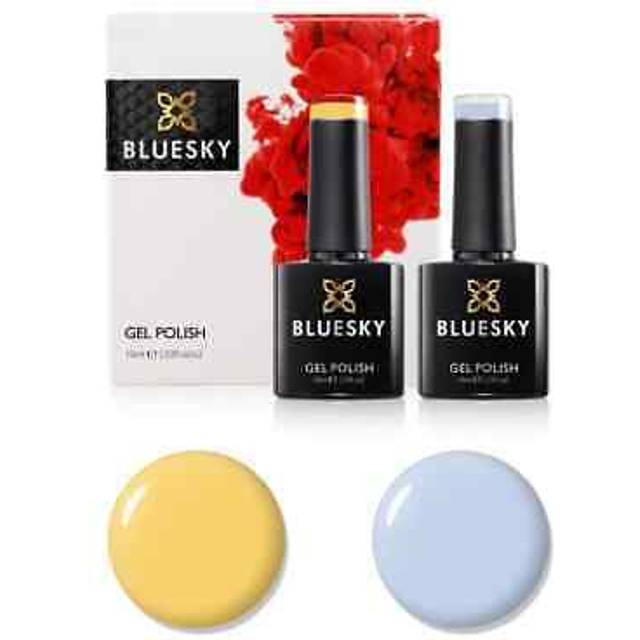 Bluesky gel nail polish anniversary set 7 soak off uv led blue yellow 2 x 10ml