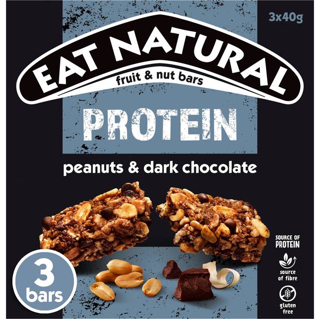 Eat Natural Protein Peanuts & Dark Chocolate Fruit & Nut Bars 3 x 40g