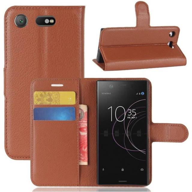 Sony Xperia XZ1 Compact Enfärgat läder fodral - Grön