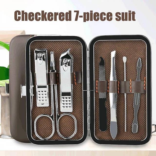 7pcs/set Scissor Set Less Steel Clippers Clippers Pedi Mani Implement Hold Pedi