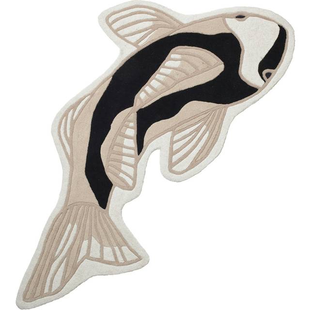 Broste Copenhagen Koi rug 97x130 cm Black-beige