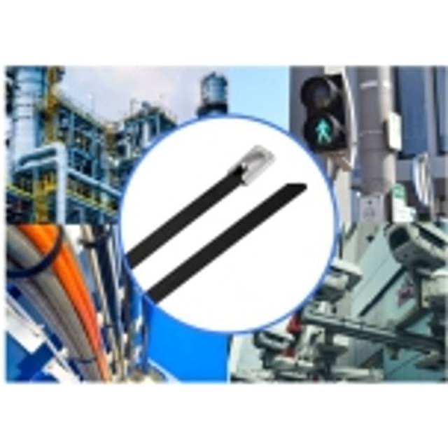 TRU COMPONENTS TC-12656600 Stålbuntband 360 mm 4.6 mm AISI 316 Med beläggning 100 st