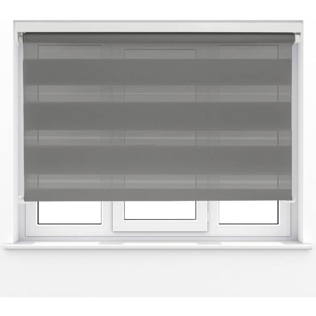 Caecus Day Night Blackout Roller Blind Charcoal Grey 90cm