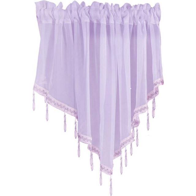 (light purple) Lcp Triangle Shape Kitchen Short Curtain Window Valance Drape Home Decor