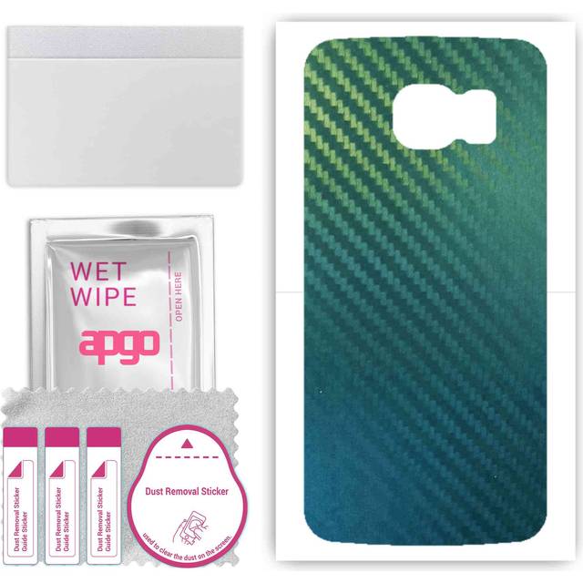apgo Protective Skin Sticker for the back compatible with Samsung Galaxy S6 G920, Wrap Film, Foil, Vinyl - Pattern Carbon Chameleon CAKA1