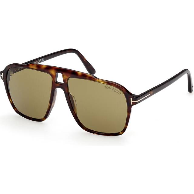TOM FORD Man FT1209 AUTARI 52N Solglasögon Acetat Havana Verde Fyrkantig Normal