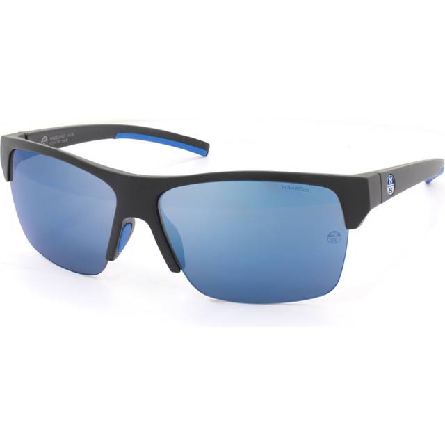 North Sails Unisex Magellano NS058 Sunglasses Plastic Black Blue Squared Polarized