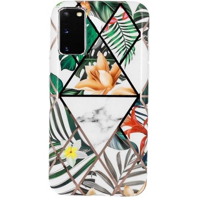Samsung Galaxy A51 Skal Marmor Monstera Jungle Gul Blomma