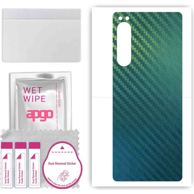 apgo Protective Skin Sticker for the back compatible with Sony Xperia 5 IV, Wrap Film, Foil, Vinyl - Pattern Carbon Chameleon CAKA1