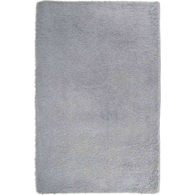 Ryamatta med lång lugg NAVARRA silvergrå 130x200 cm polyester