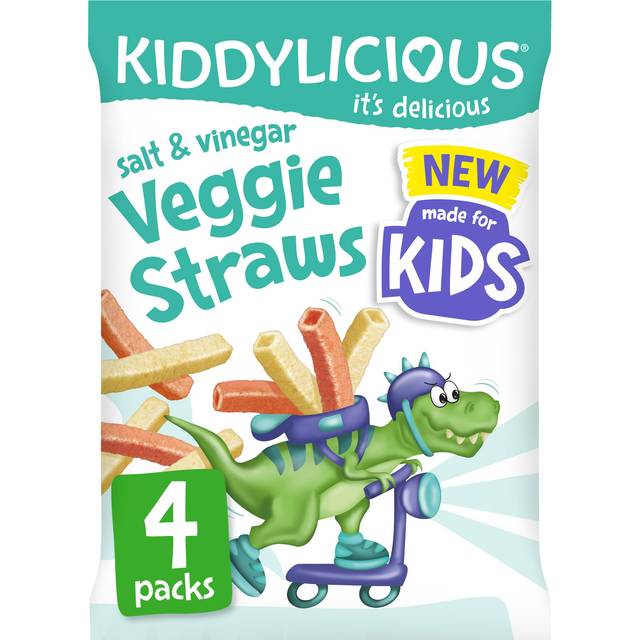 Kiddylicious Salt & Vinegar Veggie Straws 4 x 12g (48g)