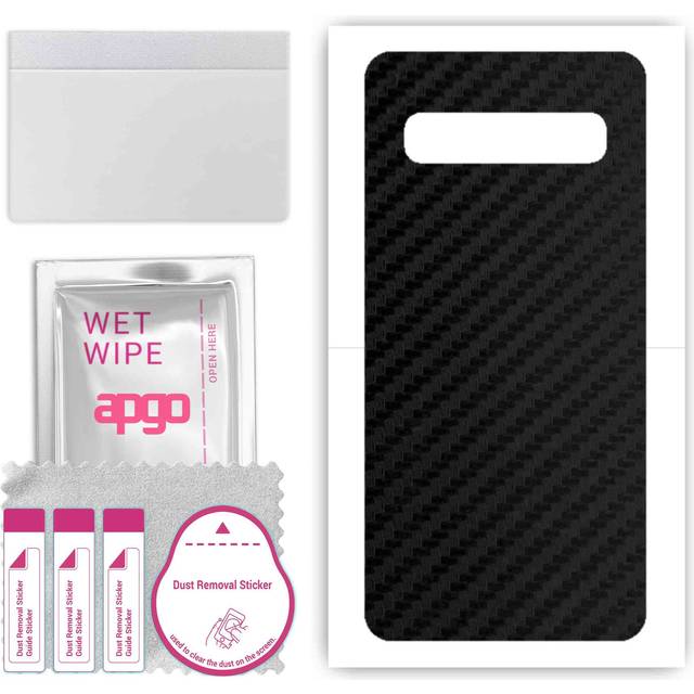 apgo Protective Skin Sticker for the back compatible with Samsung Galaxy S10 5G, Wrap Film, Foil, Vinyl - Pattern Carbon Black