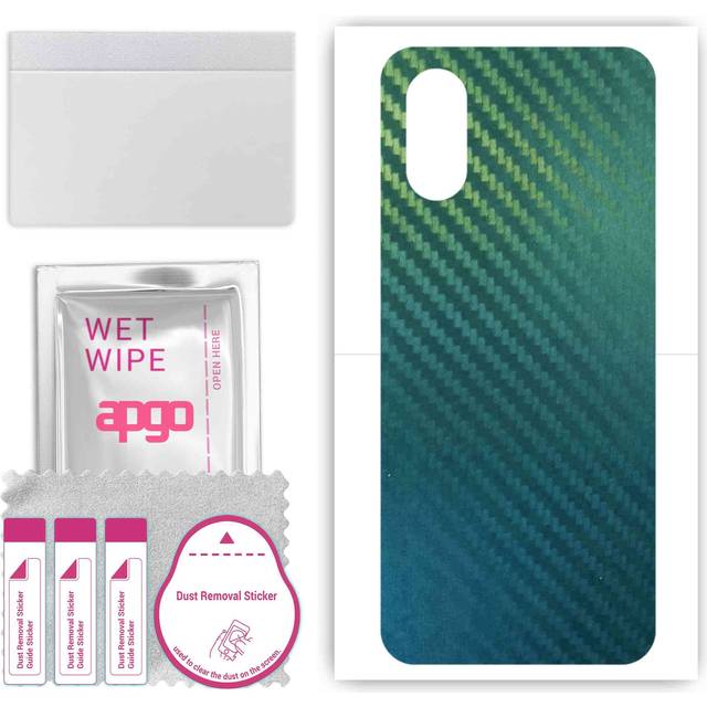 apgo Protective Skin Sticker for the back compatible with Sony Xperia 5 V, Wrap Film, Foil, Vinyl - Pattern Carbon Chameleon CAKA1