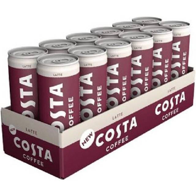 Costa Flavoured Latte Coffee Drink On The Go Smooth Creamy 12 x 250ml
