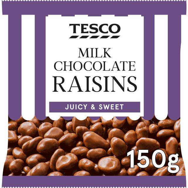 Tesco Milk Chocolate Raisins 150G