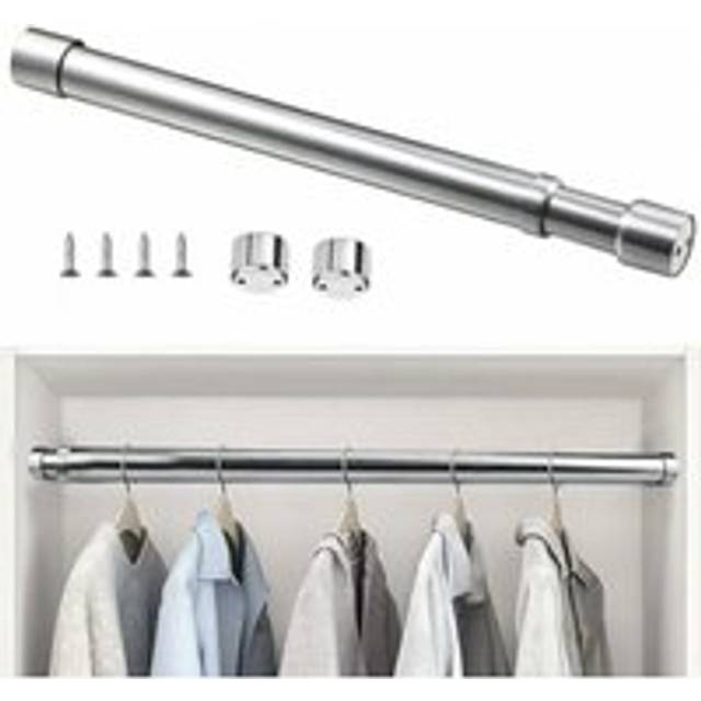 Stainless Steel Extendable Closet Rod 31cm to 51cm Adjustable Telescopic Curtain Rod Anti-corrosion Extendable Wardrobe Tube for Wardrobe Bathroom