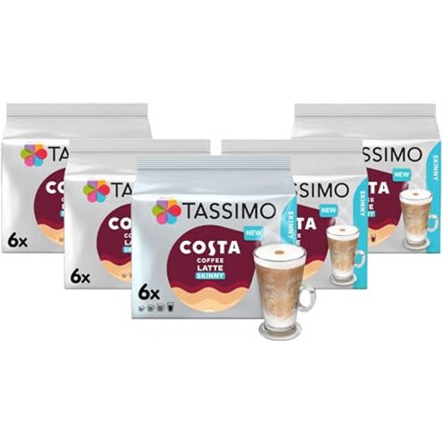 Costa skinny latte coffee pods (pack of 5, total 60 pods, 30 servings)