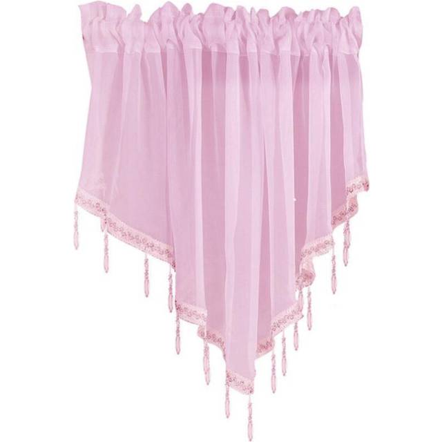 (light pink) Lcp Triangle Shape Kitchen Short Curtain Window Valance Drape Home Decor