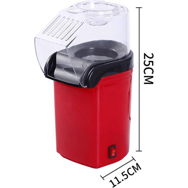 Small Popcorn Machine Household Healthy Hot Air Popcorn Popper Maker with Measuring Cup Easy to US Plug red
