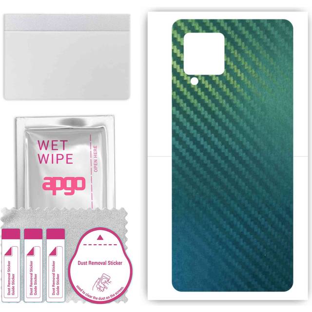 apgo Protective Skin Sticker for the back compatible with Samsung Galaxy A42 5G, Wrap Film, Foil, Vinyl - Pattern Carbon Chameleon CAKA1