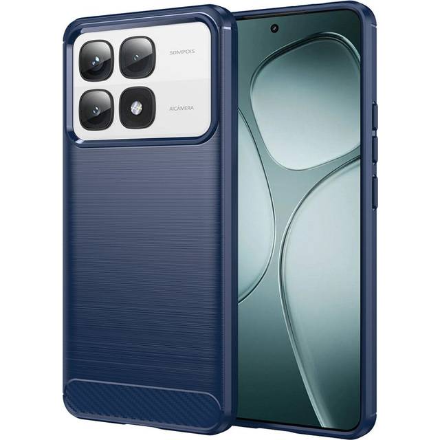 EIDERWOOD Xiaomi 14T Pro Brushed Carbon Fiber Skal - Blå