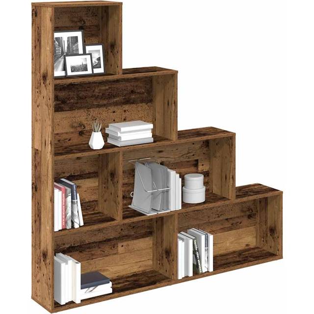 vidaXL Book Cabinet Old Wood 157x24x160 cm Engineered Wood - Brown