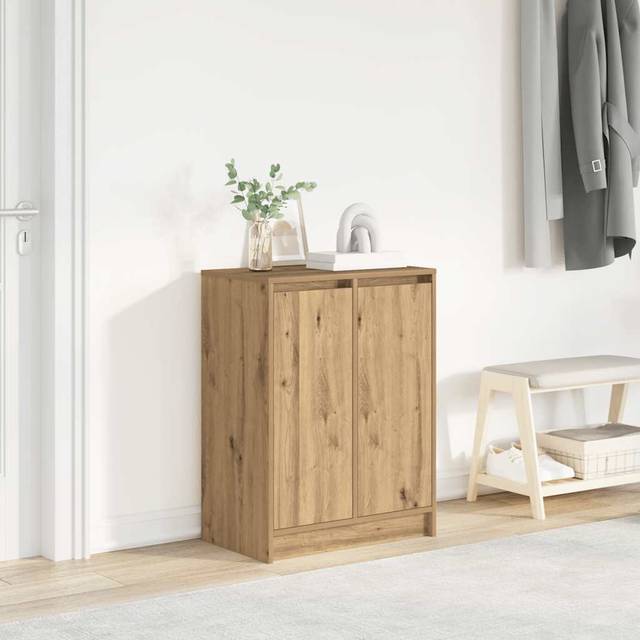 vidaXL Shoe Cabinet Artisan Oak 57x34x76 cm Engineered Wood - Brown