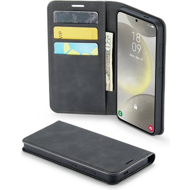 Mobique Samsung Galaxy S25 Plus Slimmat fodral med kortfack, Svart