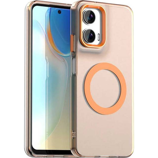 EIDERWOOD Motorola Moto G35 5G Hybrid Plast Skal - MagSafe Kompatibel - Genomskinlig / Orange