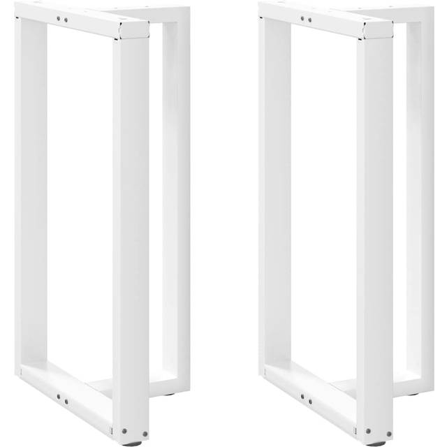 vidaXL Bar Table Legs T-Shaped 2 pcs White 60x35x(100-101) cm Steel