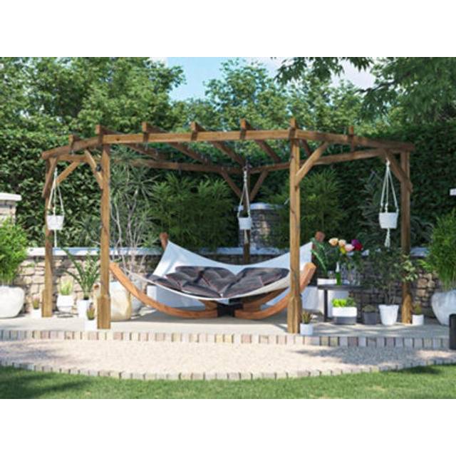Dunster House  Wooden Corner Pergola Kit 3m x 3m Diamond Utopia