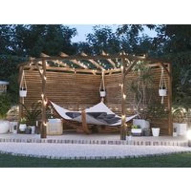 Dunster House Corner Pergola Kit 3m x 3m Diamond Slatted Wall Utopia