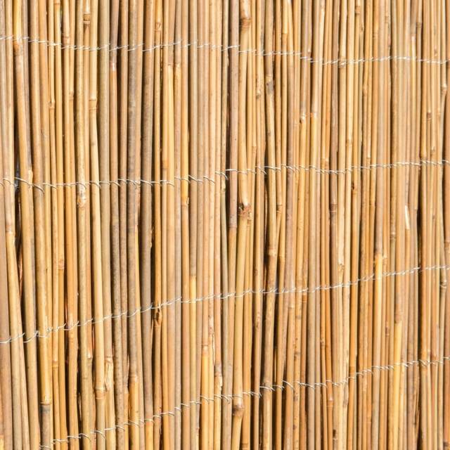 Bamboo Cane Natural Garden Screening Roll Privacy W400cm x H120cm - Beige - One Size