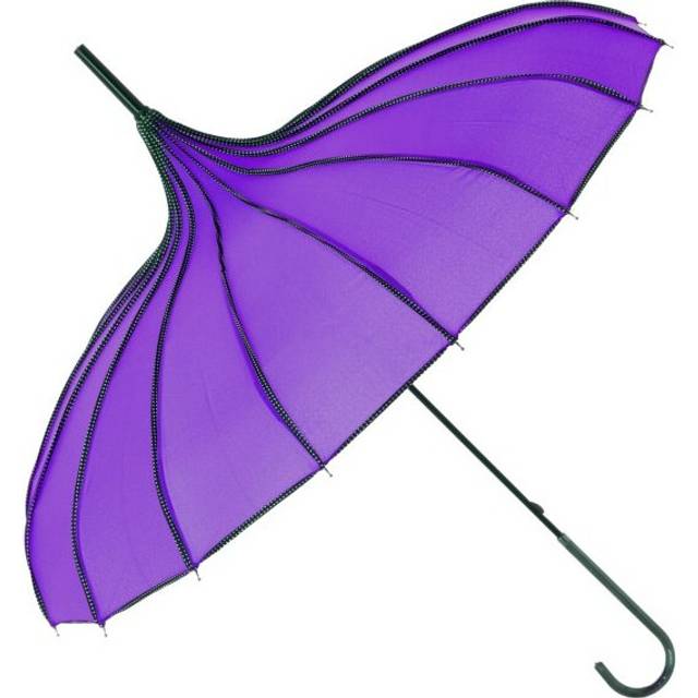 Boutique Ribbed Pagoda Umbrella by Soake - Violet