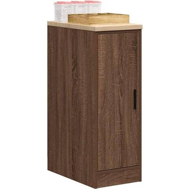 vidaXL Garage Storage Cabinet Brown Oak 30x51x85 cm Solid Wood Pine