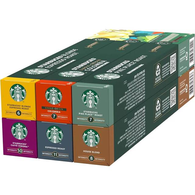 Starbucks discovery variety pack by nespresso, coffee capsules 6 x 10 (60)