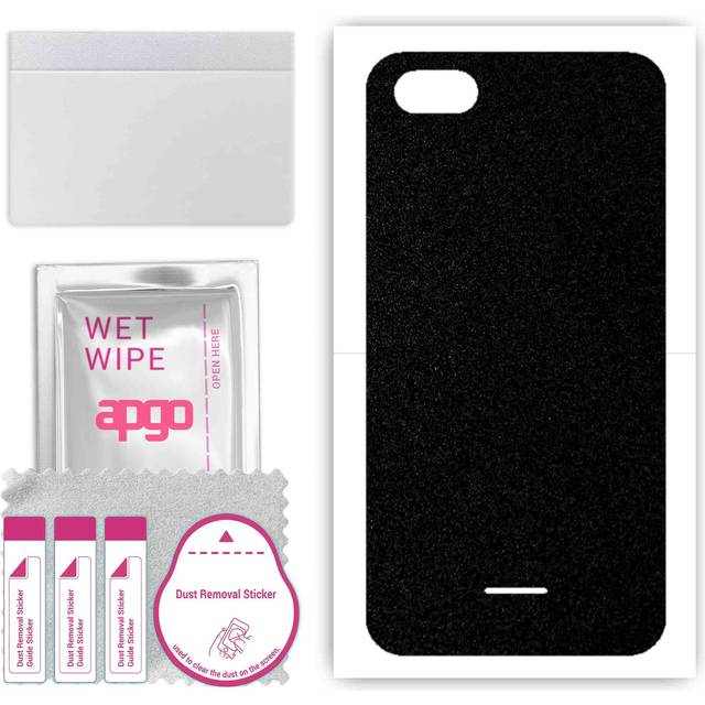 apgo Protective Skin Sticker for the back compatible with Xiaomi Redmi 6A, Wrap Film, Foil, Vinyl - Pattern Matte Black