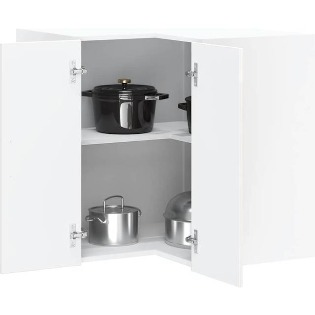 vidaXL Kitchen Wall Corner Cabinet Kalmar High Gloss White Engineered Wood