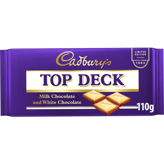 Cadbury Limited Edition Top Deck Milk Chocolate and White Chocolate 110g