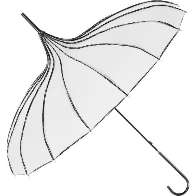 Boutique Ribbed Pagoda Umbrella by Soake - Rose