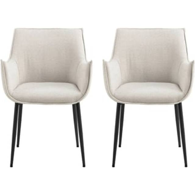 Bonita matstol med armstöd tyg beige.