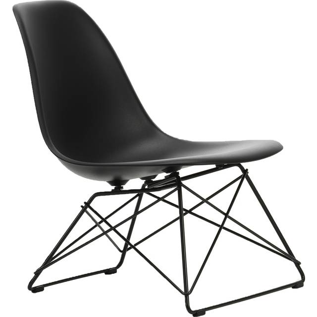 Vitra - Eames RE Plastic Side Chair LSR 12 Deep Black, Basic Dark Base - Fåtöljer - Charles &amp; Ray Eames - Svart - Metall/Plast