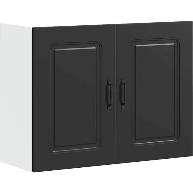 vidaXL Kitchen Wall Cabinet Kalmar Black Engineered Wood