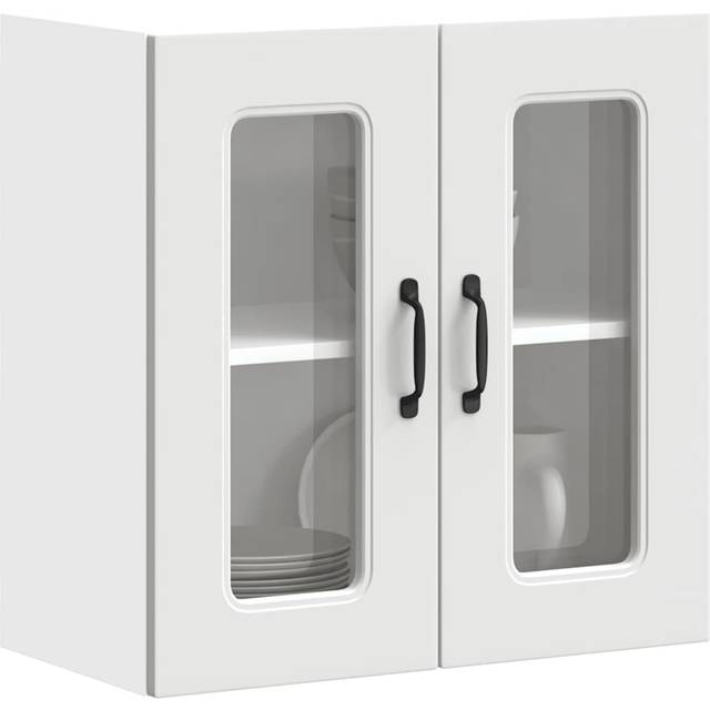 vidaXL Kitchen Wall Cabinet with Glass Door Kalmar White Engineered Wood