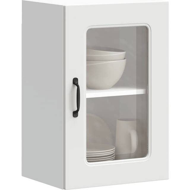 vidaXL Kitchen Wall Cabinet with Glass Door Kalmar White Engineered Wood