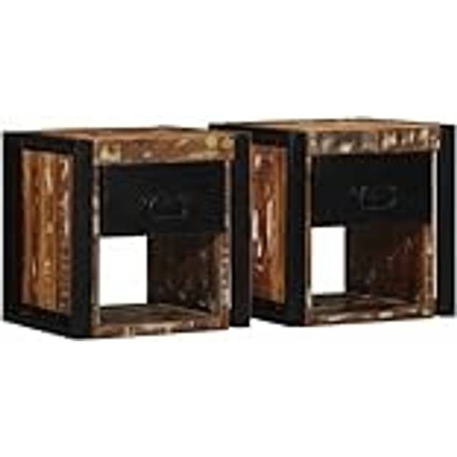 vidaXL Bedside Cabinets 2 pcs Multicolour 40x35x40 cm Solid Wood Reclaimed