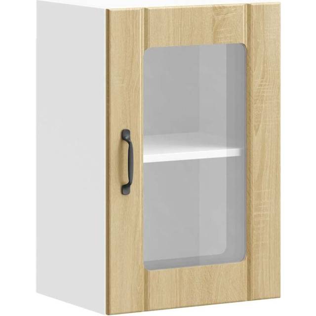 vidaXL Kitchen Wall Cabinet with Glass Door Lucca Sonoma Oak - Brown